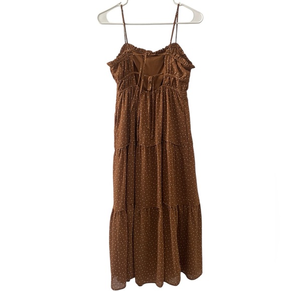 MADEWELL Sophia Cani Tiered midi Dress in Dot size 0 in Sepia sun dress - Picture 4 of 9